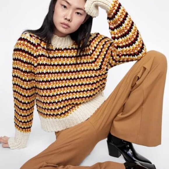 Zara Chunky Striped Knit - Picture 1 of 10